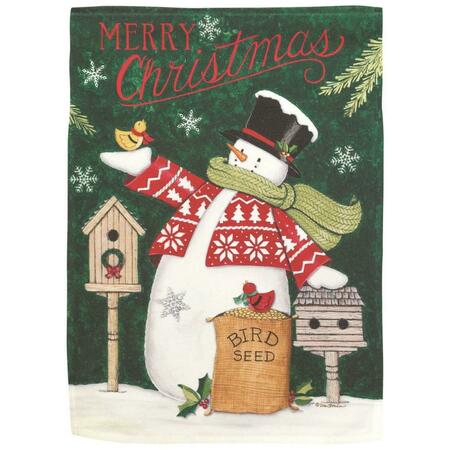 RECINTO 13 x 18 in. Snowman Merry Christmas Print Garden Flag RE3458706